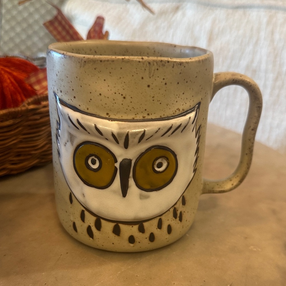 Anthropologie Owl Pottery Mug